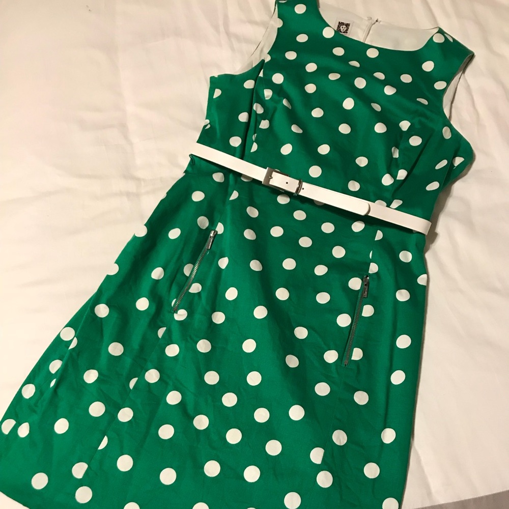 Anne Klein Sleeveless A-Line Belted Dress